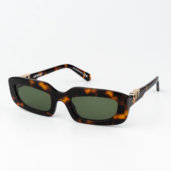 Off-White RENTON Men Sunglasses Havana Green Rectangle OERI13C RENTON 6055 - Picture 3 of 12